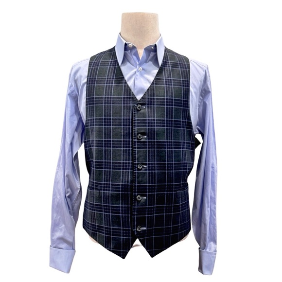 Tom James Royal Classic Men’s Three-Piece Suit. Green, Blue. 44R Altered - Picture 8 of 14